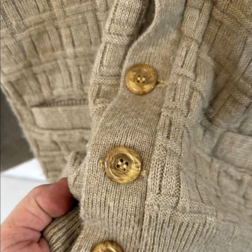 Vintage Seaforth Men's Beige Cardigan Sweater - Picture 2 of 5
